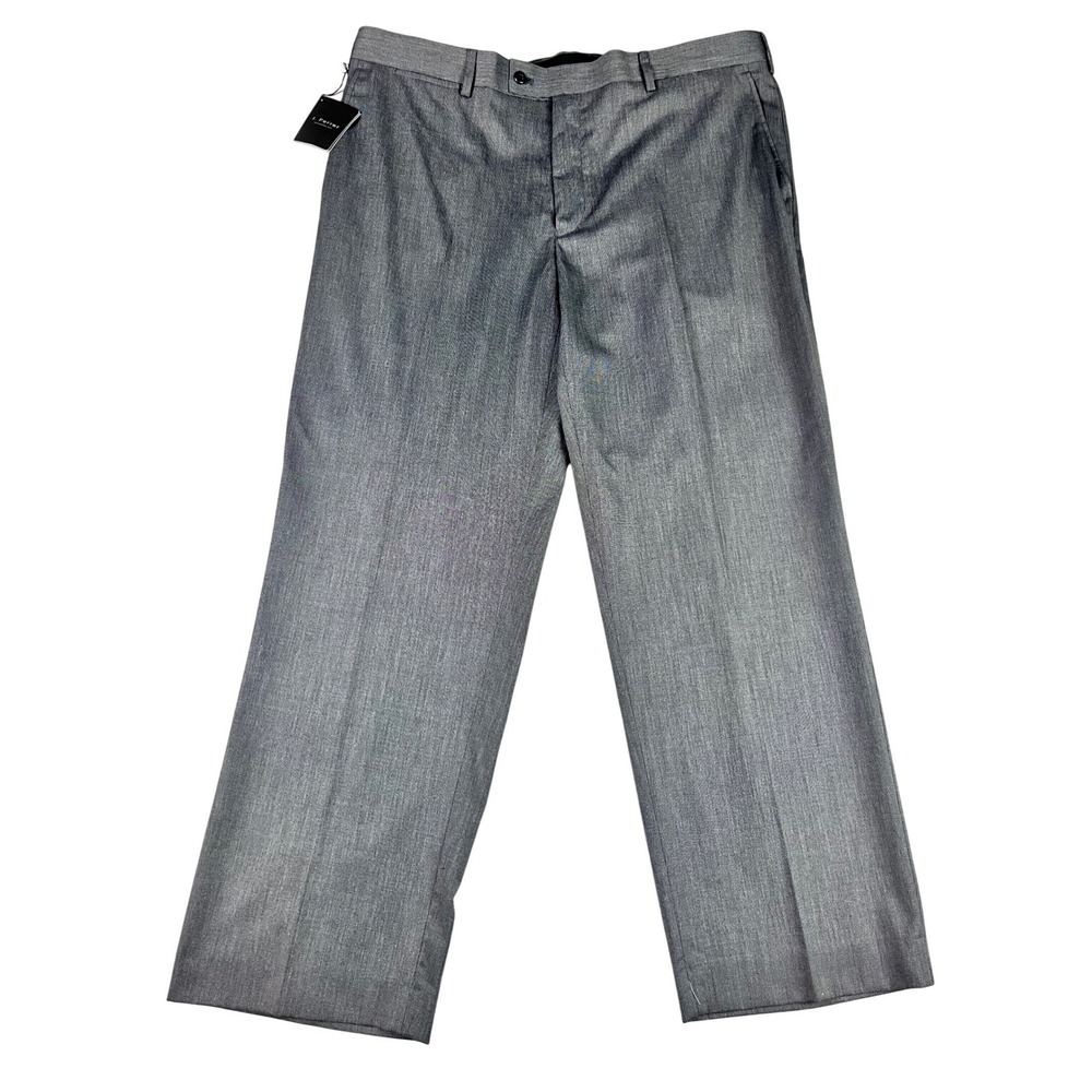 J. Ferrar Modern Fit Pindot Dress Pants Mens 40x30 Flat‎ Front Business New